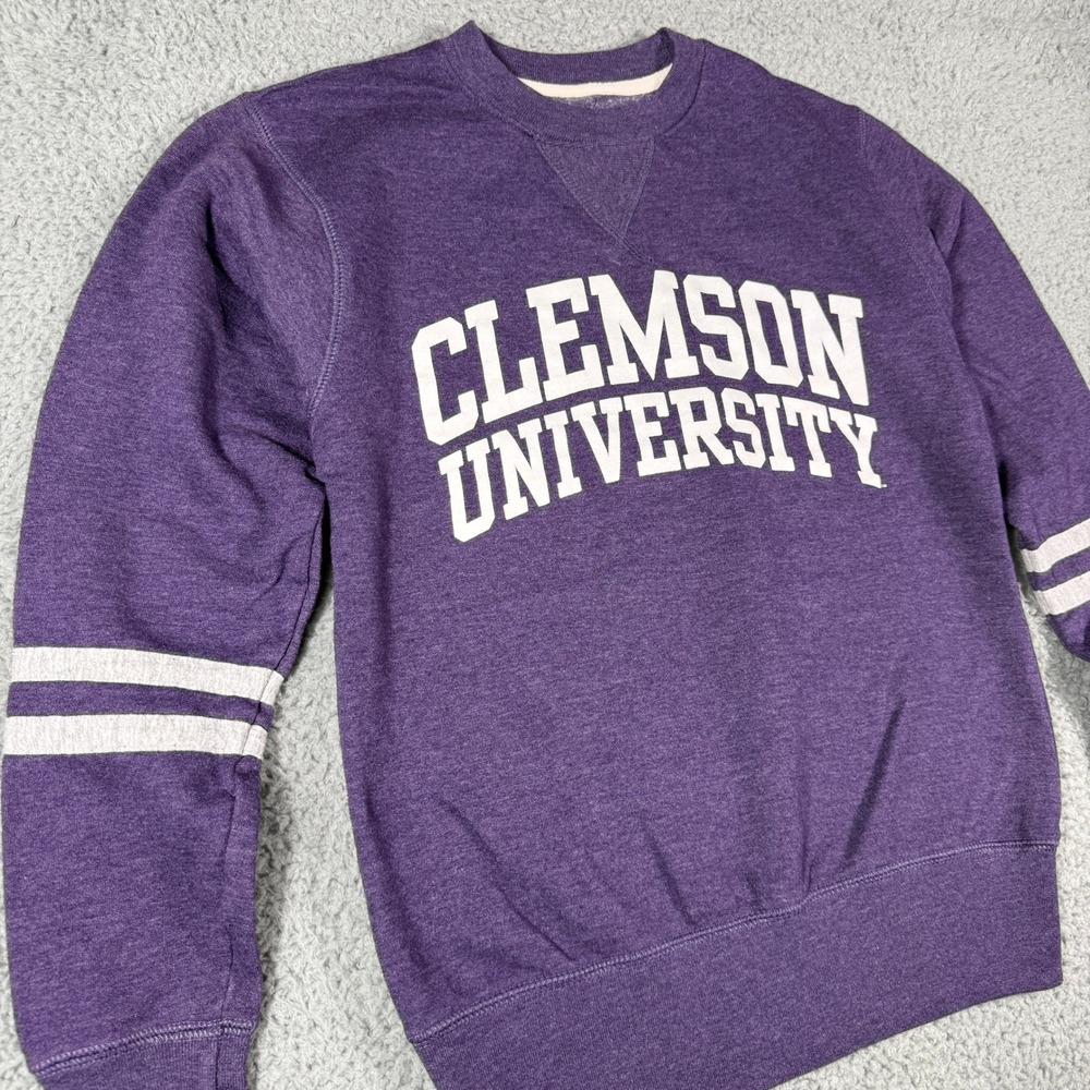 University of Clemson Tigers Sweatshirt‎ Womens Small Alta Gracia Purple Fleece - Picture 2 of 7